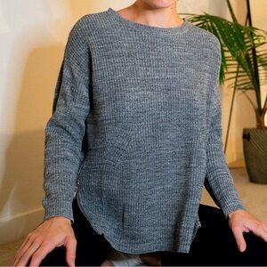 Short loose-fit Grey Knitted Dress with Zipper